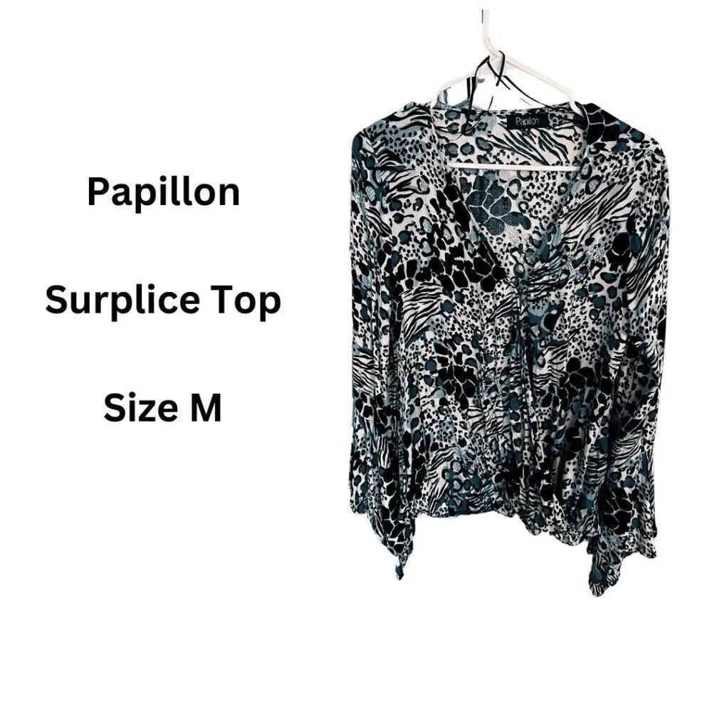 Papillon Surplise French Front Tuck Blouse With Bohemian Sleeves